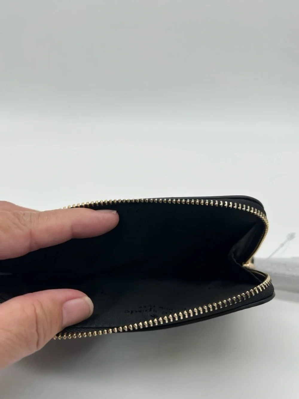 Kate Spade Lucy Spade Flower Small Card Holder Wristlet Black KM460 NWT